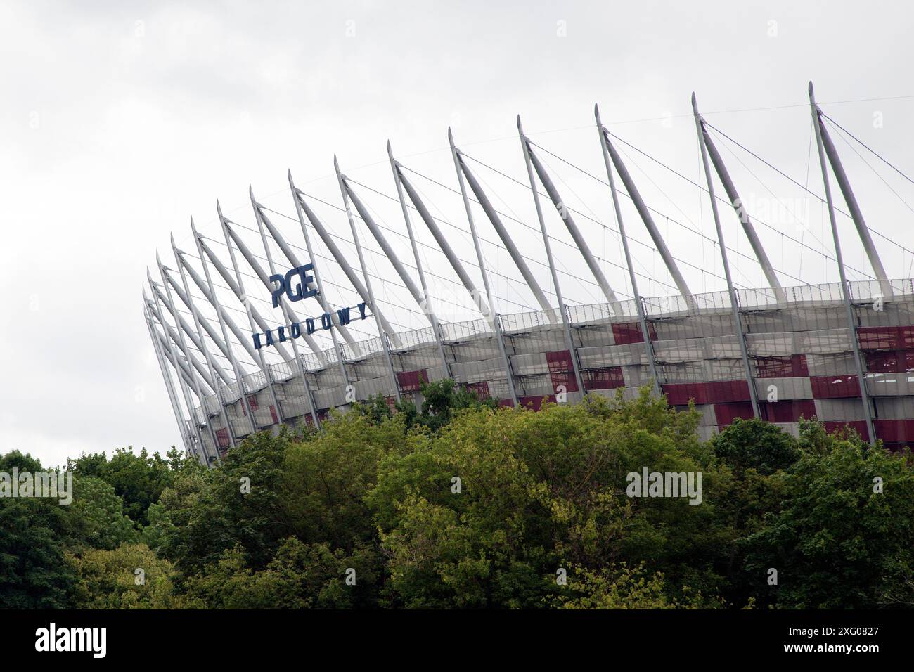 PGE Narodowy (stade national Kazimierz Górski) par les architectes Volkwin Marg, Hubert Nienhoff, Knut Stockhusen Banque D'Images