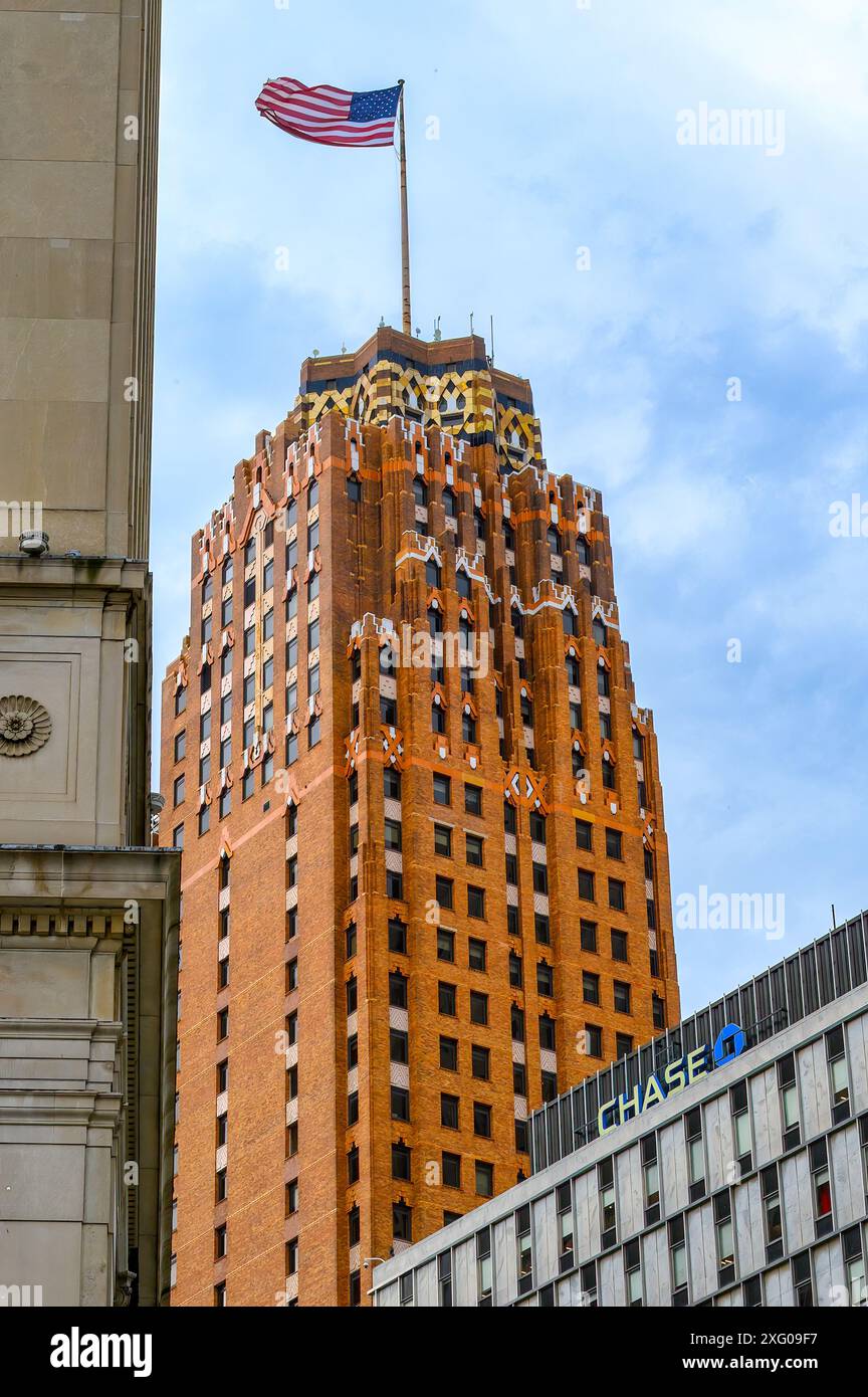 Architecture extérieure du Guardian Building, Detroit, États-Unis Banque D'Images