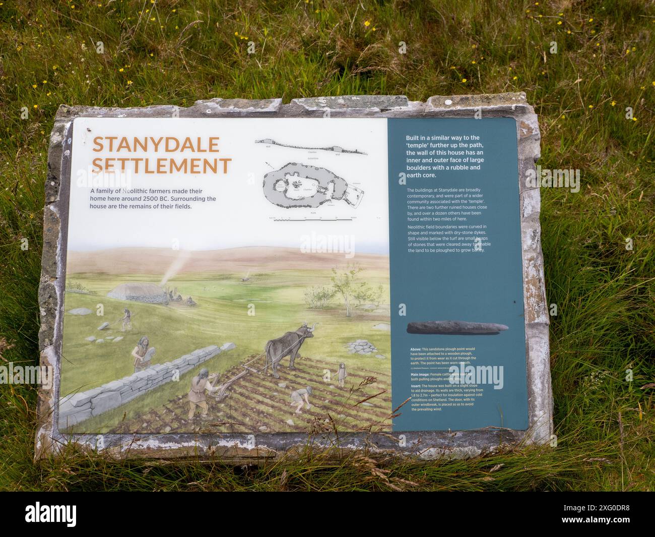 Temple de Stanydale, près de Bixter, Shetland continentale, Royaume-Uni Banque D'Images