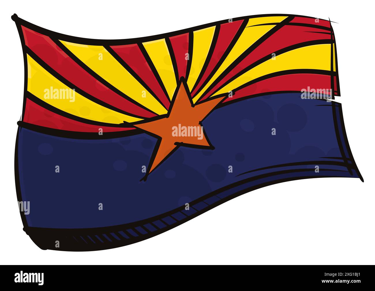 Drapeau de l'état de l'Arizona créé dans le style de peinture graffiti Banque D'Images