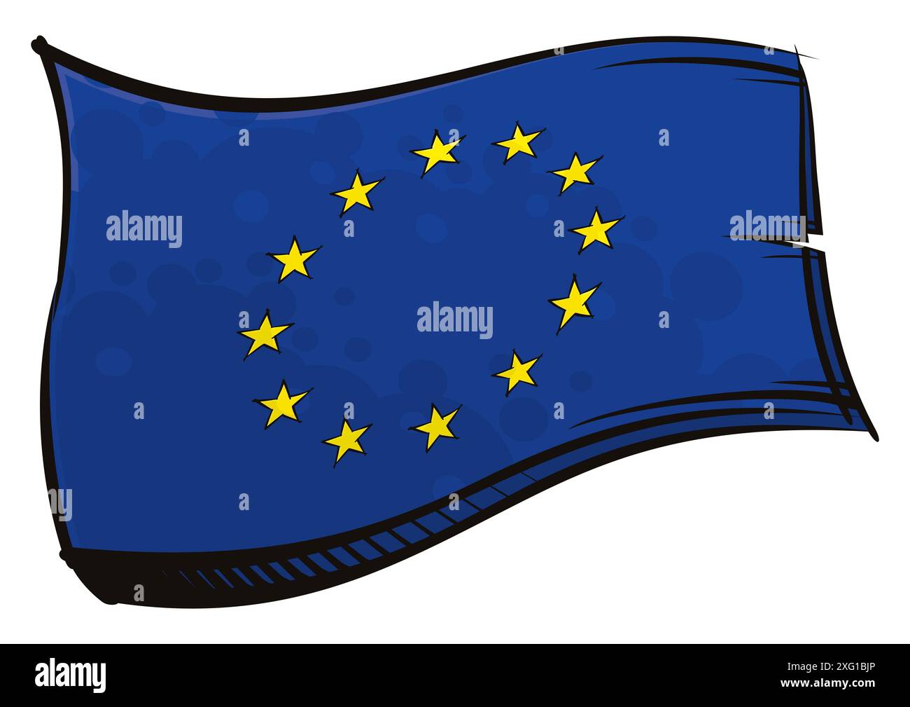 Drapeau de l'Union européenne créé dans un style de peinture graffiti Banque D'Images