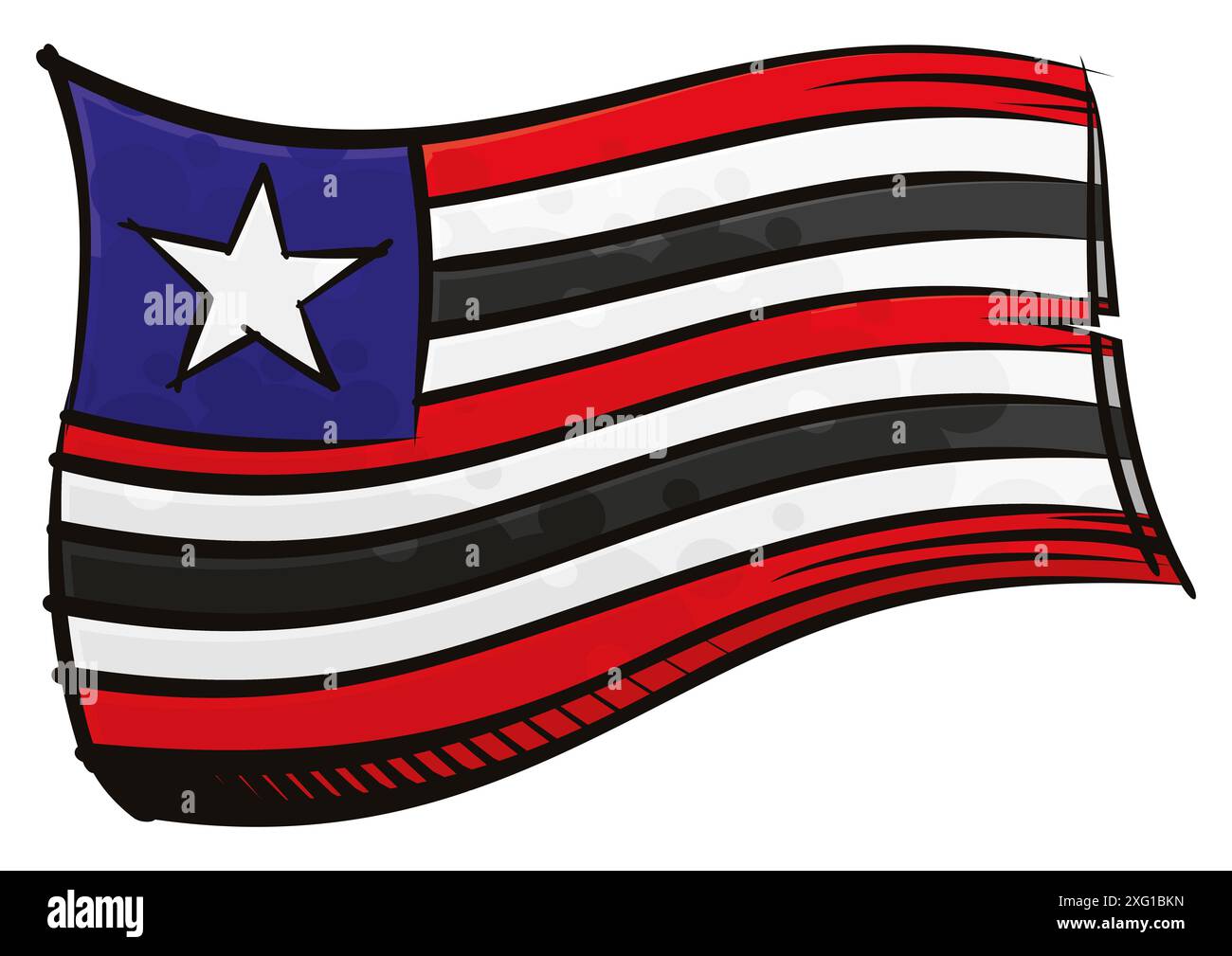 Drapeau national Maranhao de l'état brésilien créé dans le style de peinture graffiti Banque D'Images