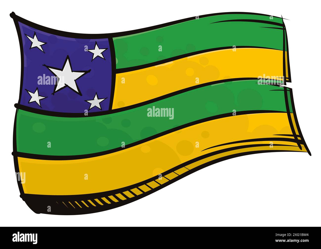 Drapeau national Sergipe de l'État brésilien créé dans le style de peinture graffiti Banque D'Images