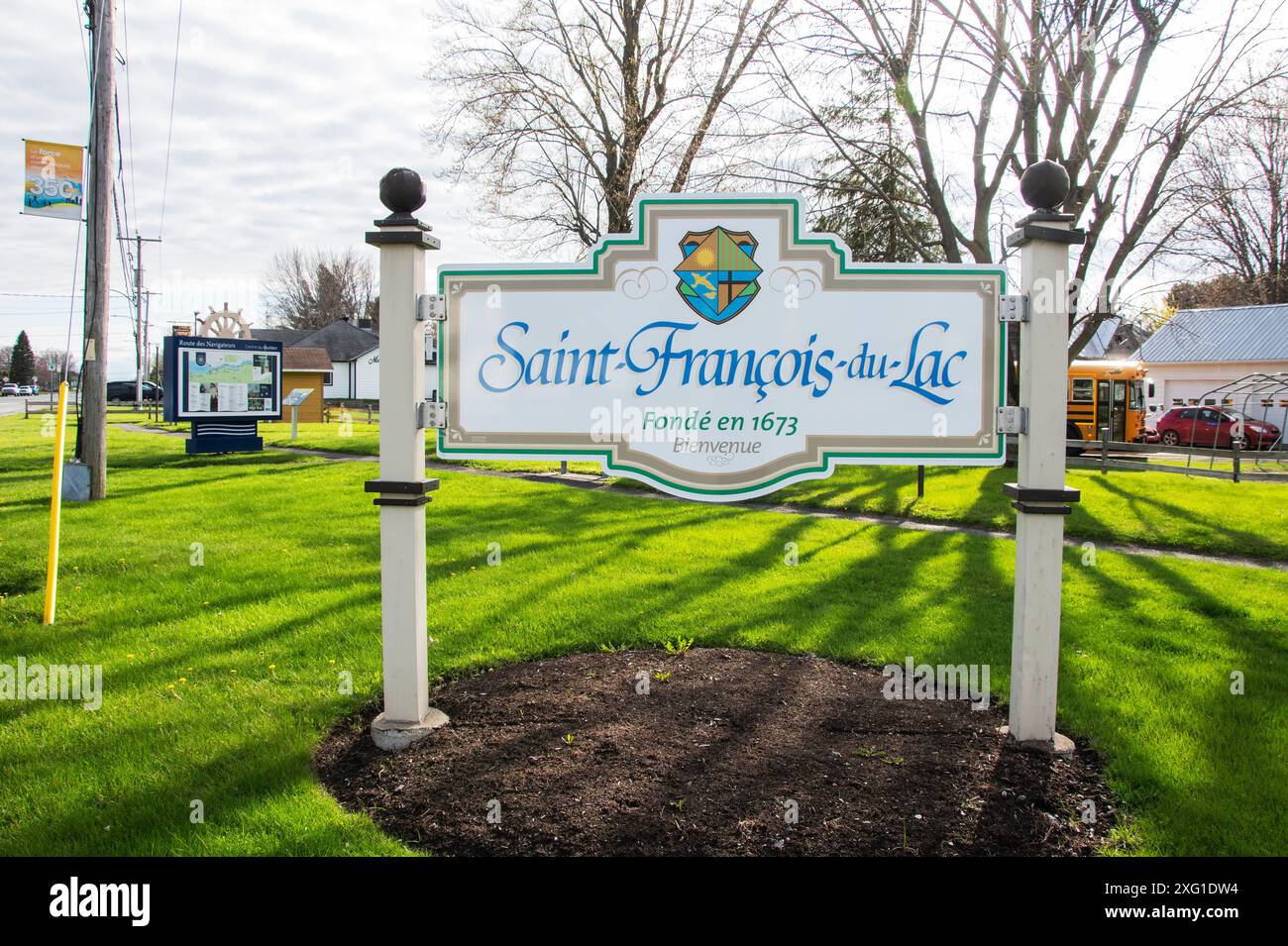 Bienvenue au panneau Saint-François-du-Lac sur QC 132 à Québec, Canada Banque D'Images