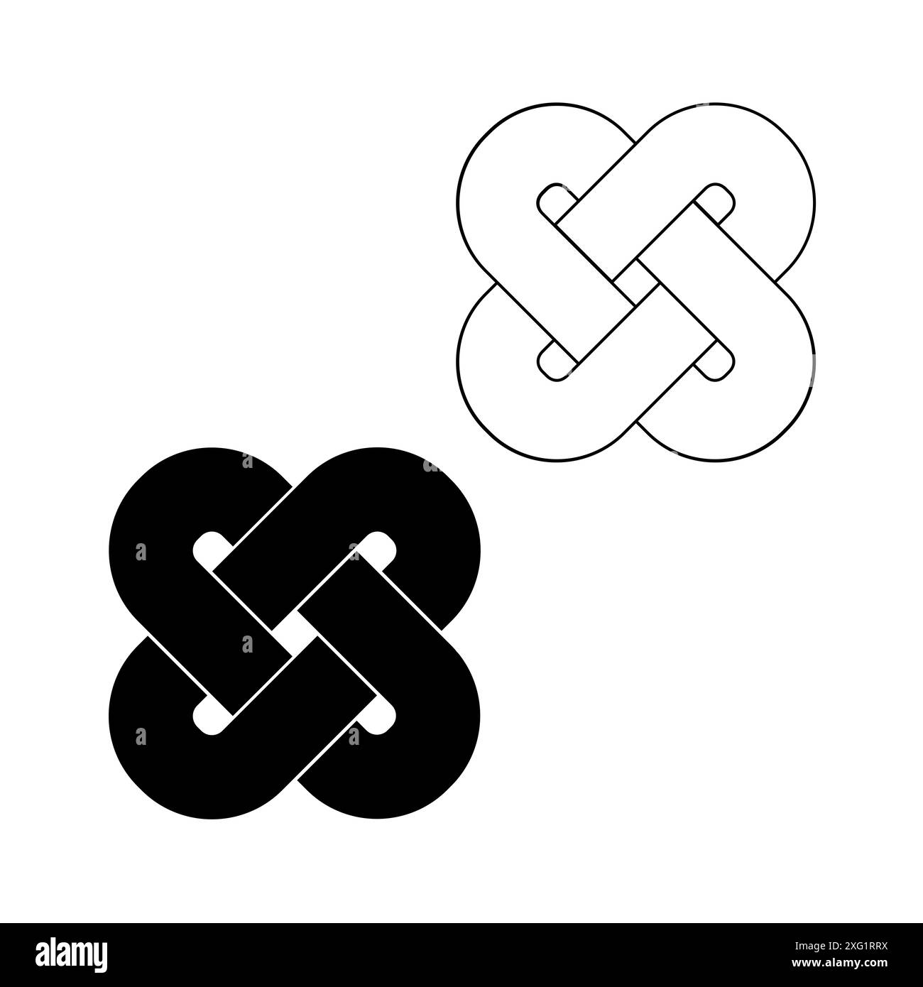 Nœuds celtiques sur fond blanc, illustration vectorielle Banque D'Images