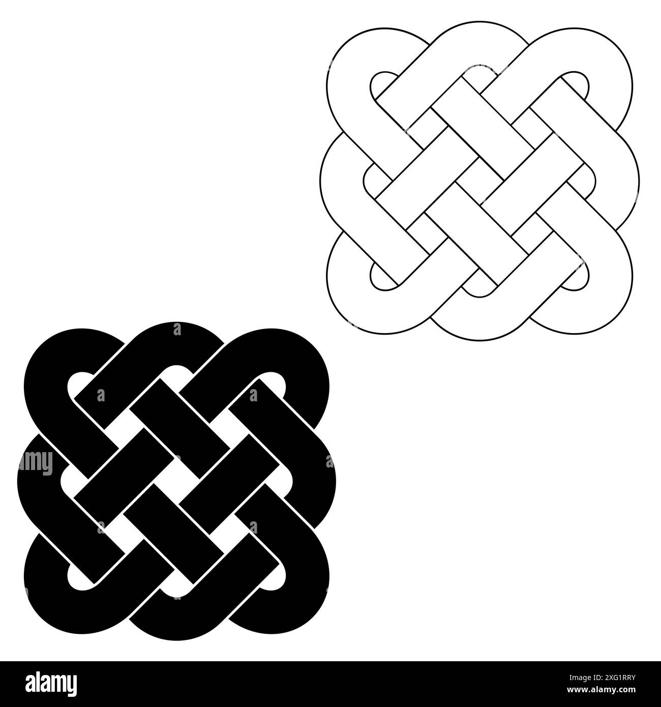 Nœuds celtiques sur fond blanc, illustration vectorielle Banque D'Images