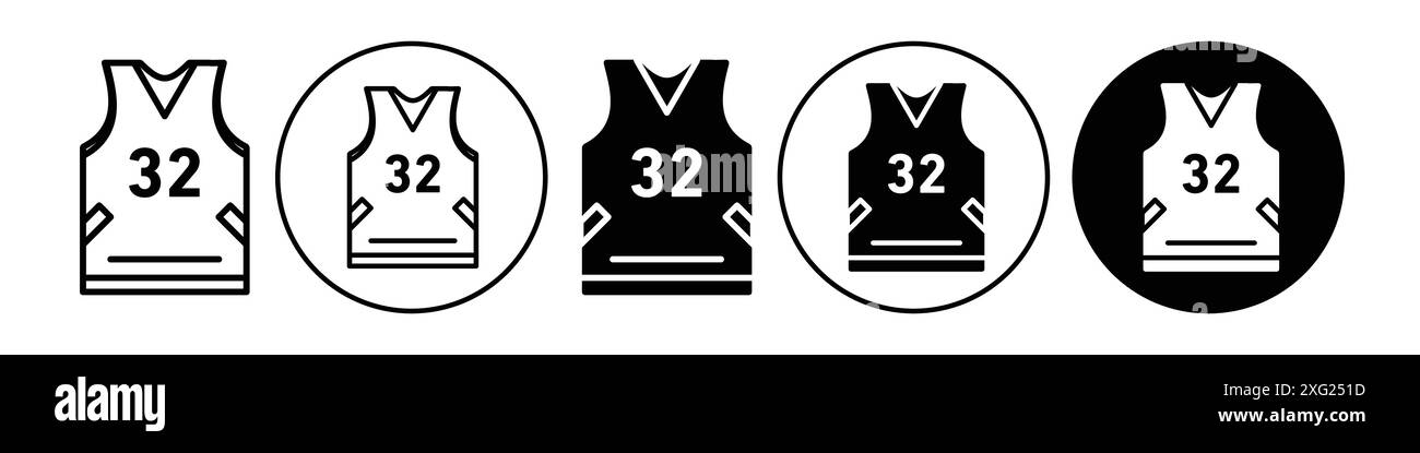 Basket ball jersy Icon vector set collection pour la collection web vector set pour l'interface utilisateur de l'application Illustration de Vecteur