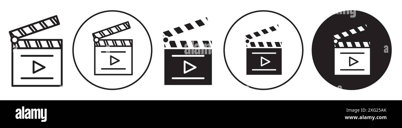 Collection d'ensembles de vecteurs d'icônes Clapboard pour collection d'ensembles de vecteurs Web pour l'interface utilisateur de l'application Illustration de Vecteur