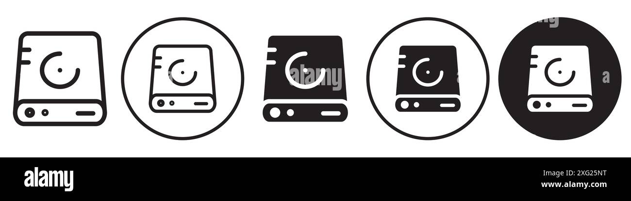 Collection d'ensembles de vecteurs d'icônes de disque dur pour collection d'ensembles de vecteurs Web pour l'interface utilisateur de l'application Illustration de Vecteur