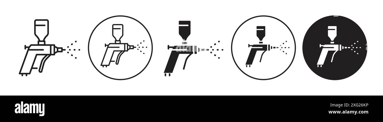 Collection d'ensembles de vecteurs d'icônes de pistolet de pulvérisation pour collection d'ensembles de vecteurs Web pour l'interface utilisateur de l'application Illustration de Vecteur