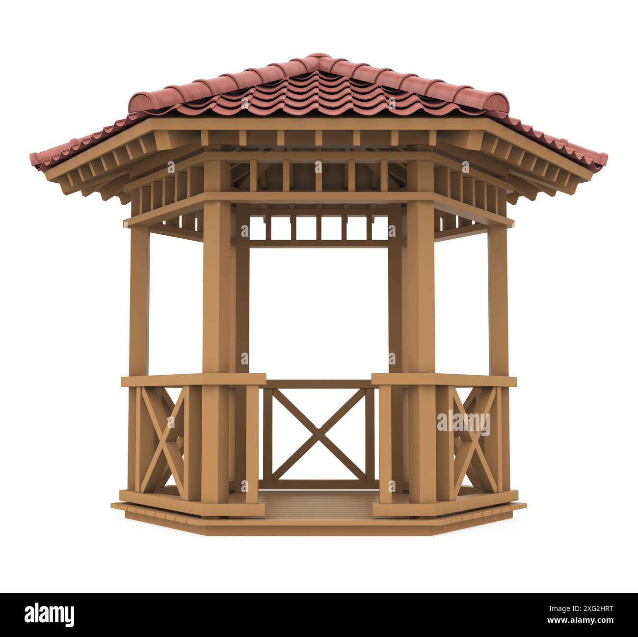 Belvédère en bois isolé Banque D'Images