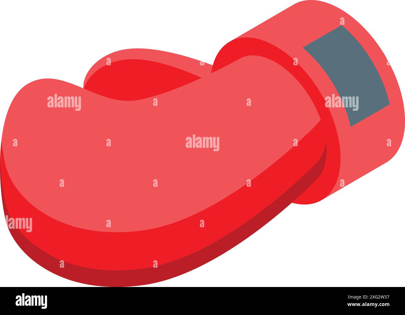 Le gant de boxe rouge est couché sur le côté, prêt pour un match Illustration de Vecteur