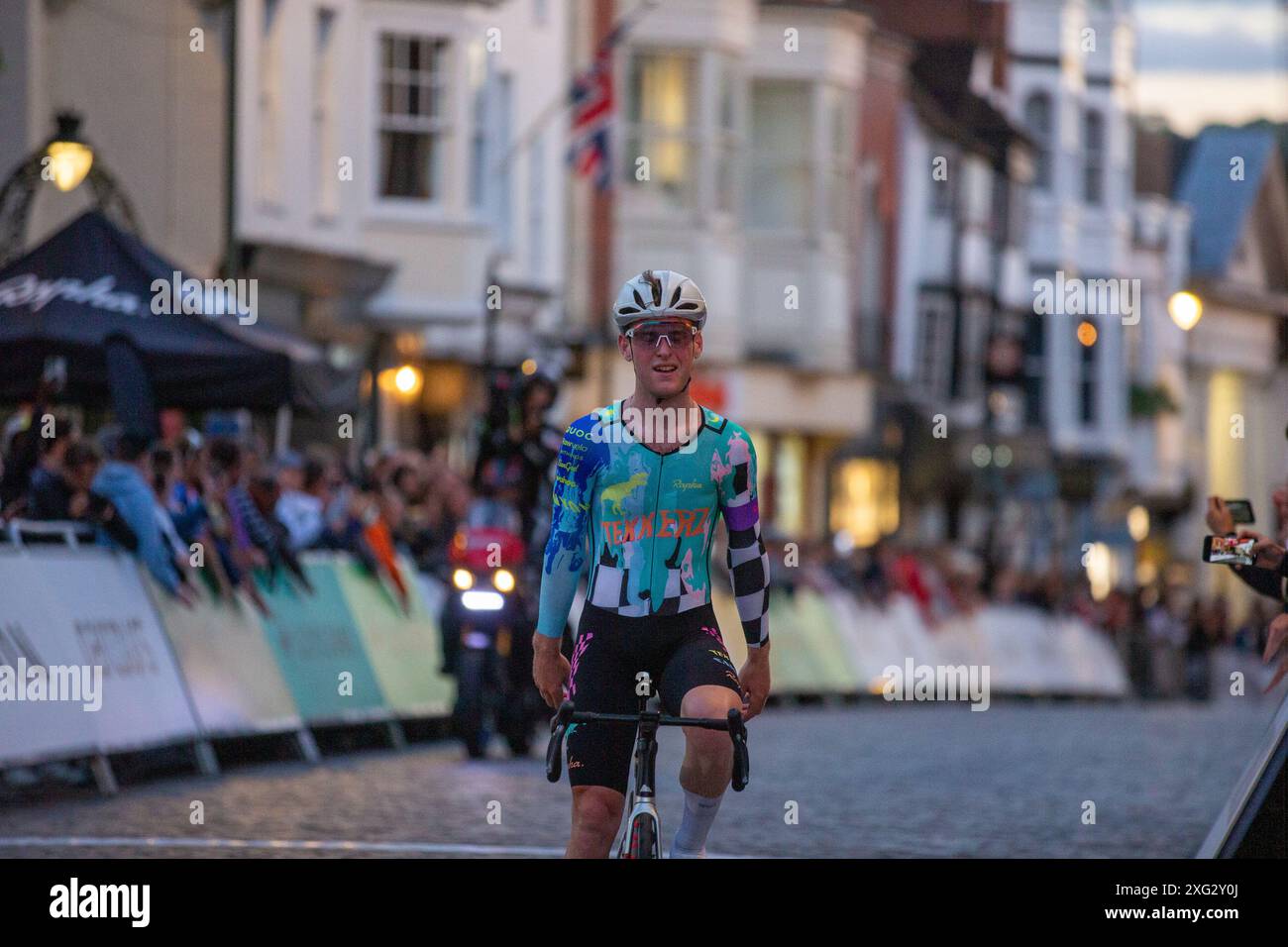 Robert Scott de TEKKERZ CC remportant la victoire en solo aux Guildford Crits, Angleterre, 3 juillet 2024, Credit:Chris Wallis/Alamy Live News Banque D'Images