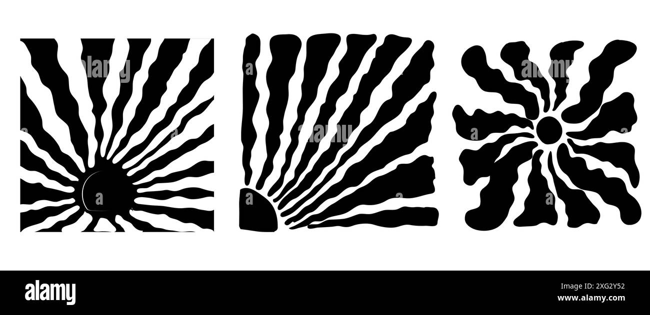 Groovy élément isolé pour bannière, affiche Illustration de Vecteur