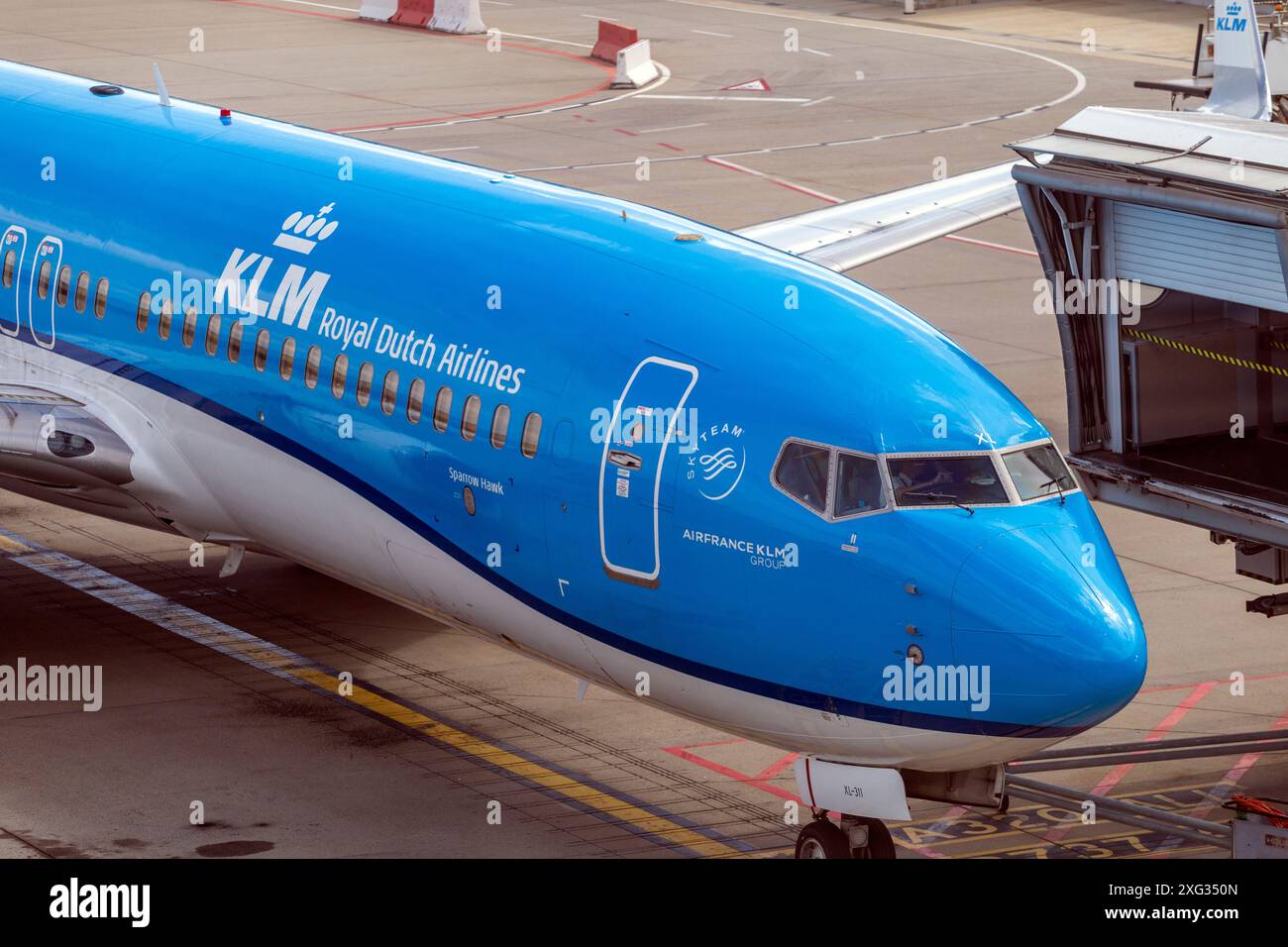 Budapest, Hongrie - 07 06 2024 : Boeing 737 de KLM à l'aéroport international Ferenc Liszt de Budapest. Banque D'Images