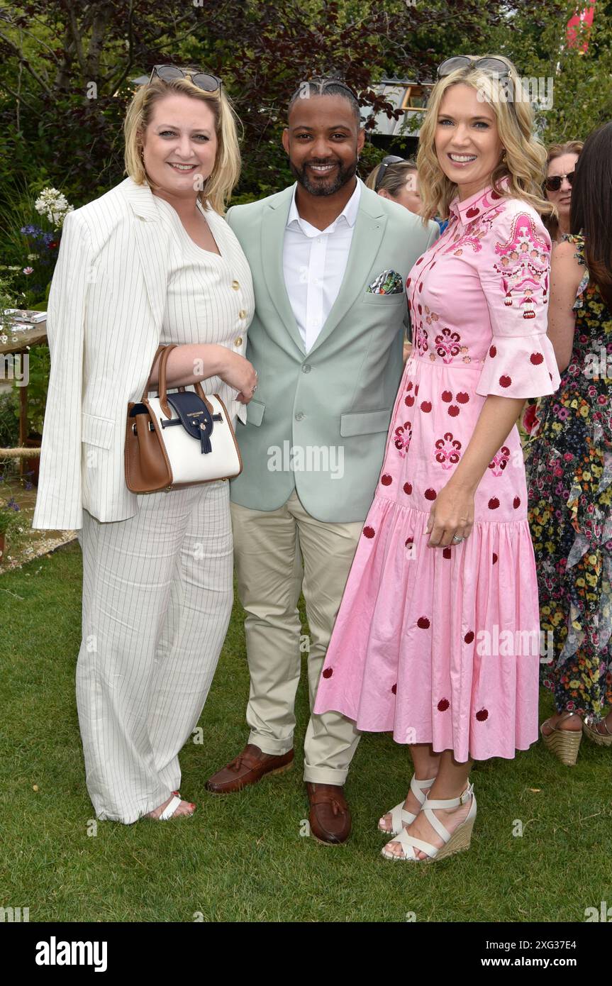 1er juillet 2024. East Molesey, Surrey, Royaume-Uni. Charlotte Hawkins, JB Gill et Chloe Tangney au RHS Hampton court Palace Garden Festival 2024. Sue Andrews/Al Banque D'Images