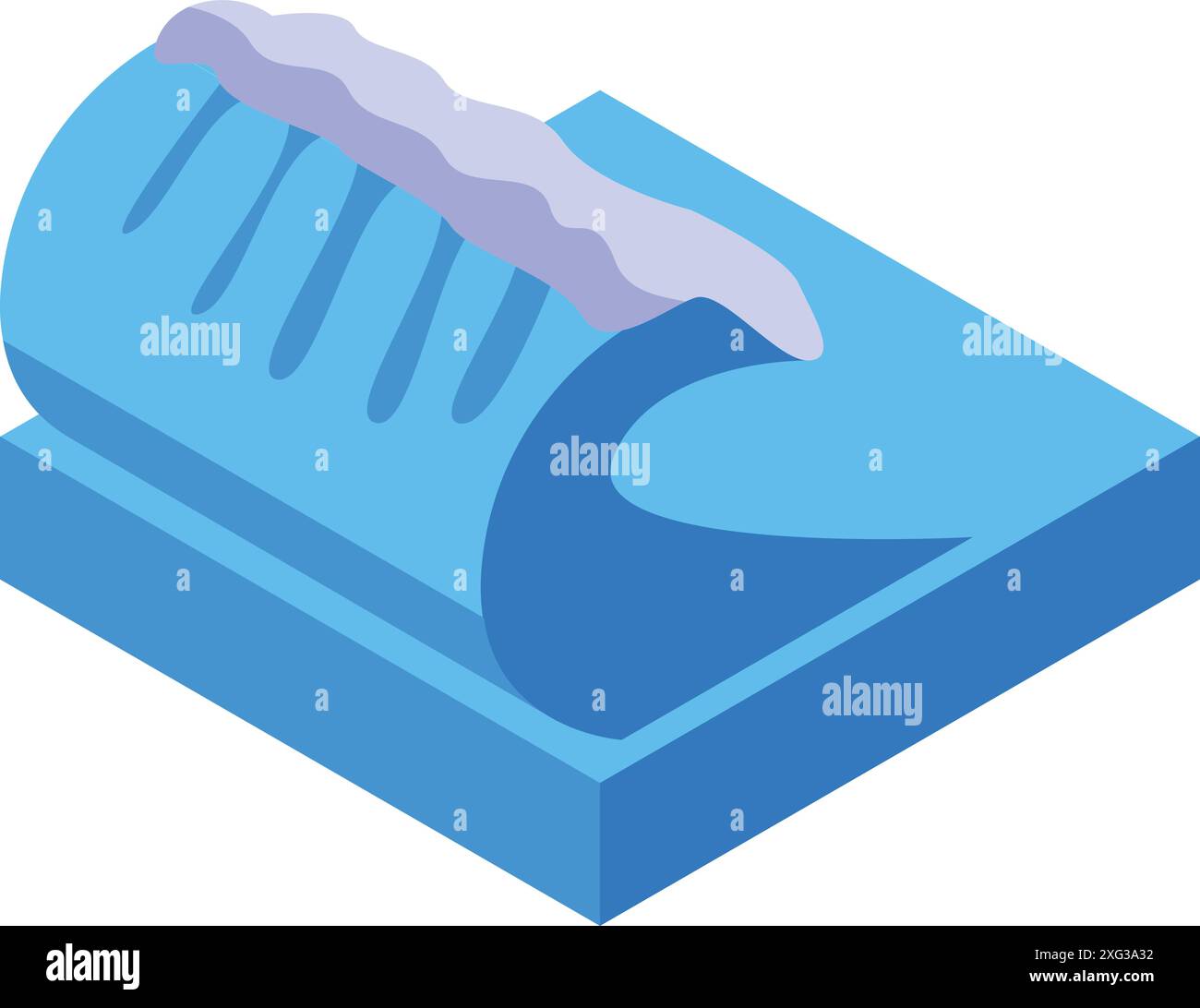 Grande vague bleue océanique se brisant dans une illustration isométrique Illustration de Vecteur