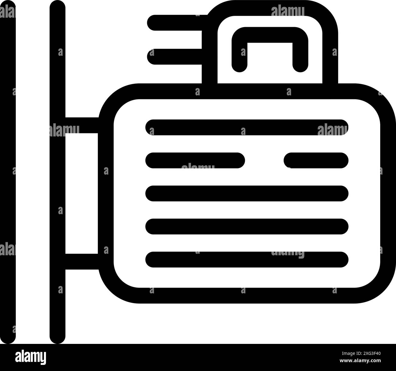 Moteur électrique avec système de refroidissement de ventilateur de refroidissement, icône simple de dessin au trait noir et blanc Illustration de Vecteur