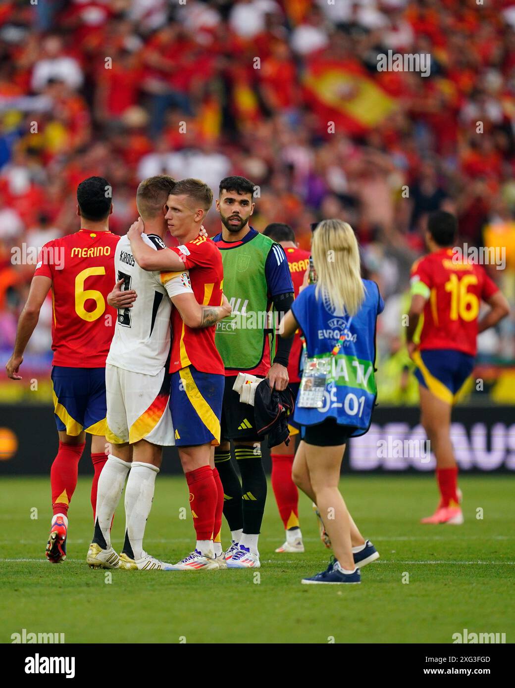 Stuttgart, Allemagne. 05 juillet 2024. Lors du match de l'UEFA Euro 2024 entre l'Espagne et l'Allemagne. Quarts de finale, joué au Stuttgart Arena Stadium le 5 juillet 2024 à Stuttgart, en Allemagne. (Photo de Sergio Ruiz/PRESSINPHOTO) crédit : AGENCE SPORTIVE PRESSINPHOTO/Alamy Live News Banque D'Images