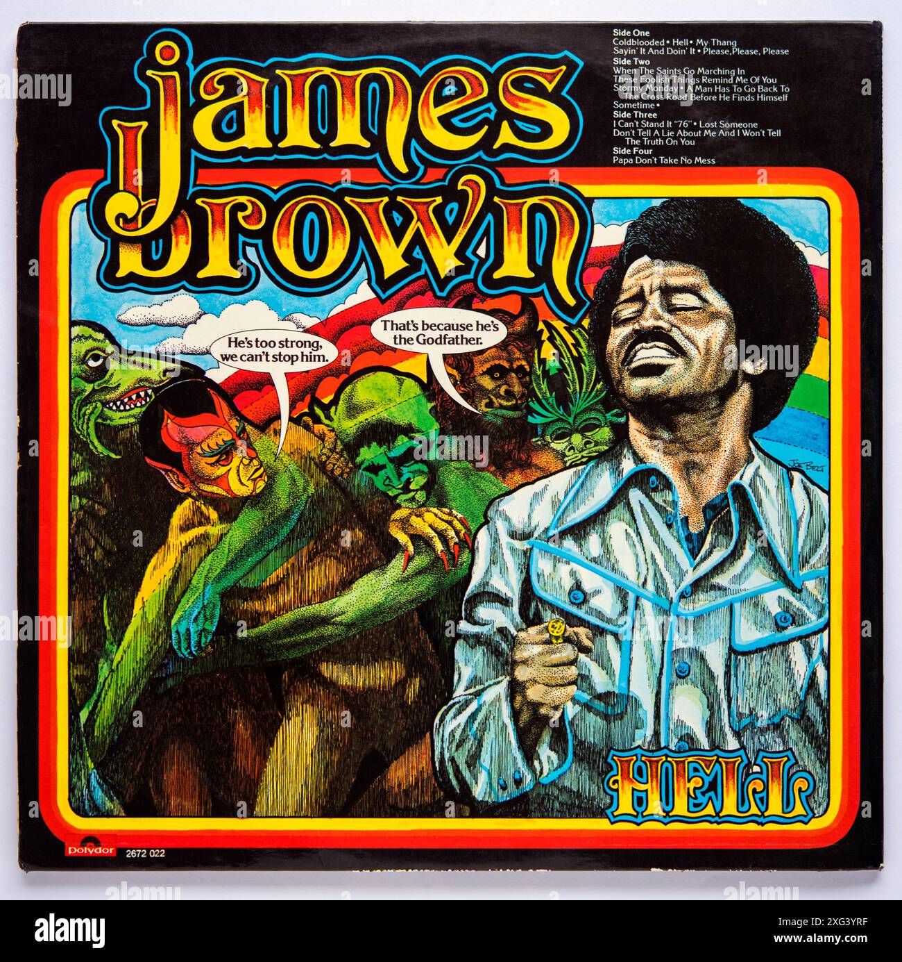 Couverture arrière de Hell, le 38e album studio de James Brown, sorti en 1974 Banque D'Images