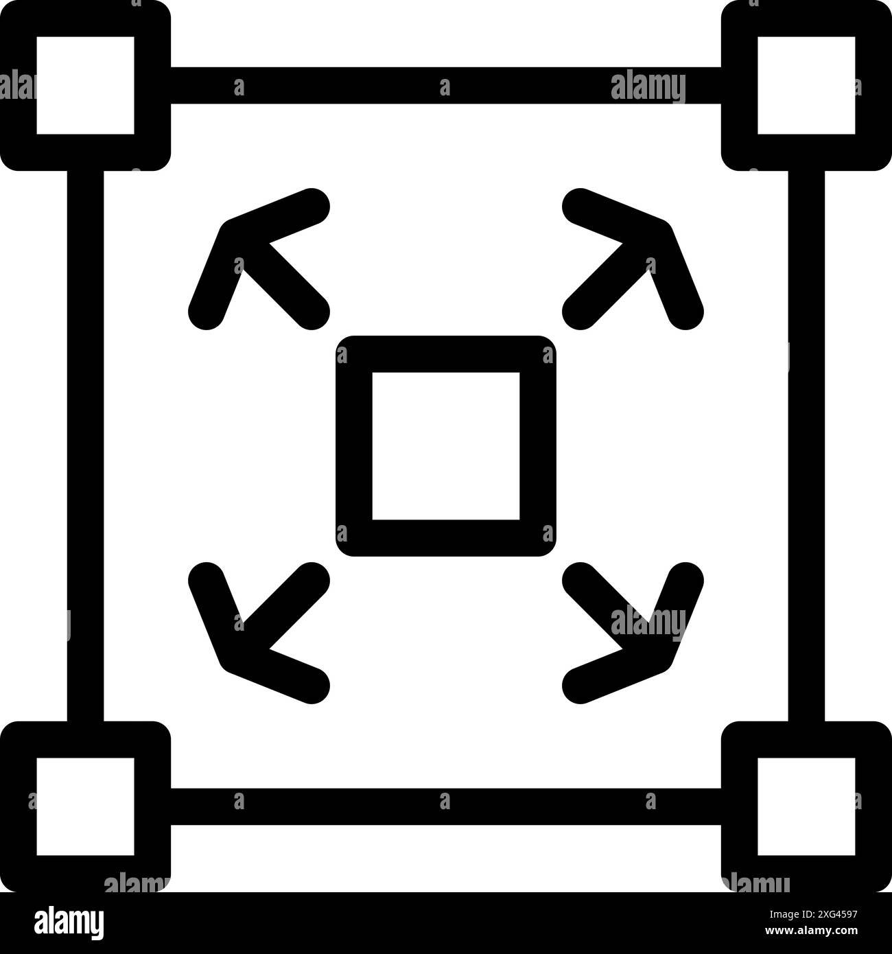 Icône noire et blanche des instructions de manutention des emballages avec flèches de rotation et de direction Illustration de Vecteur
