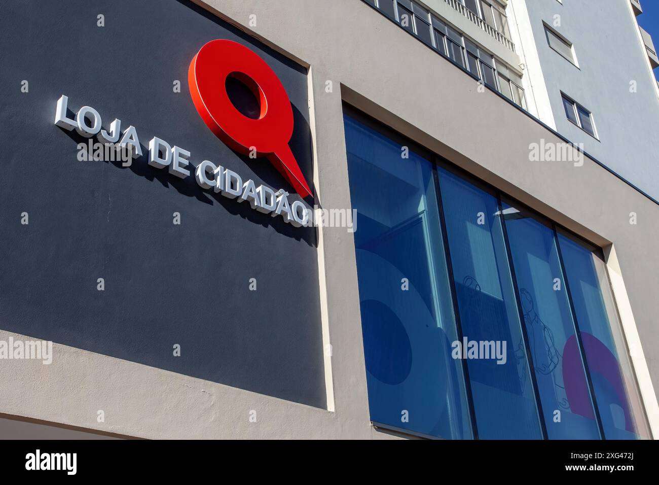 Portugal : symbole Loja de Cidadao aka Loja do Cidadao ou Boutique citoyenne. Citoyens guichet unique avec de nombreux bureaux de services publics et entreprises de services publics Banque D'Images
