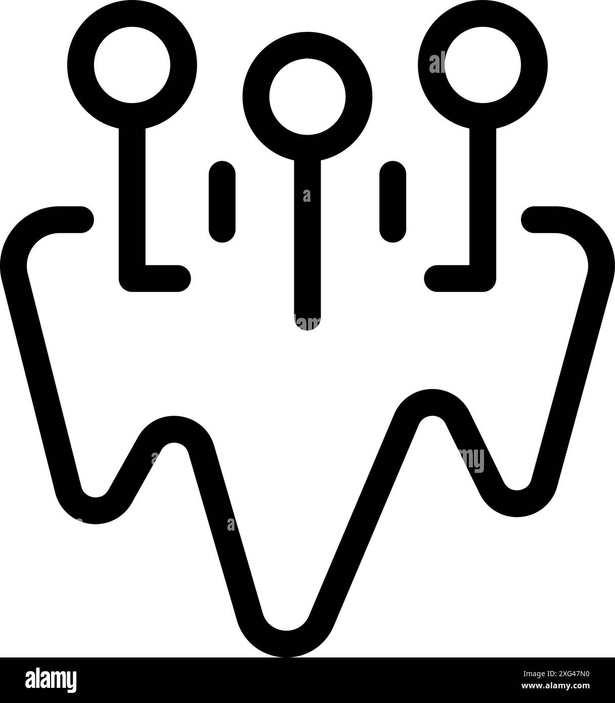 Icône de ligne des implants dentaires, symbolisant la dentisterie moderne et la restauration des dents Illustration de Vecteur
