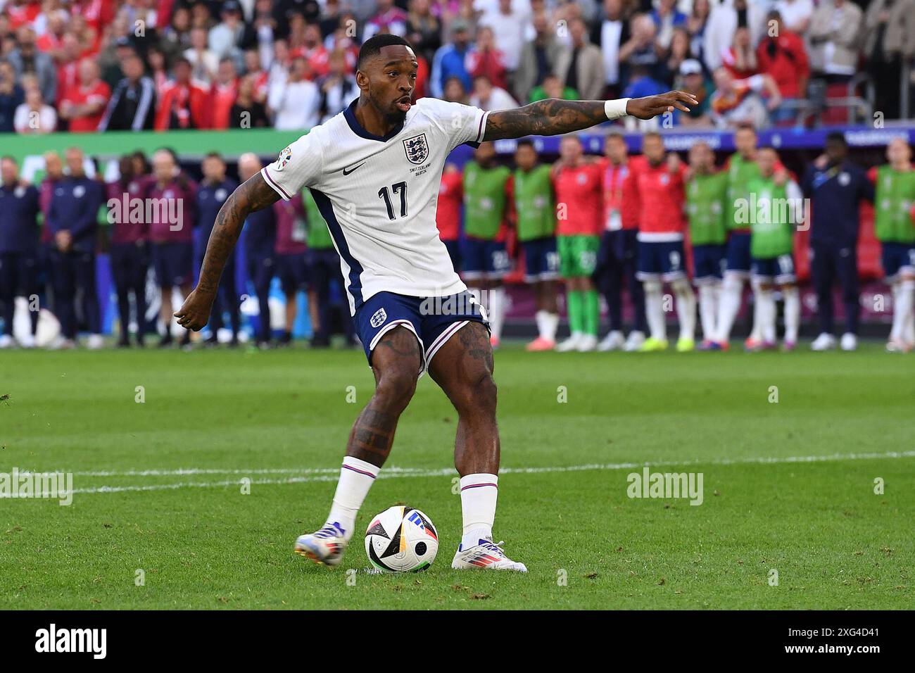 Fussball UEFA EURO 2024 Viertelfinale England - Schweiz am 06.07.2024 in der Duesseldorf Arena in Duesseldorf Ivan Toney ( Angleterre ) Elfmeter/Elfmeterschiessen Foto : Revierfoto crédit : ddp Media GmbH/Alamy Live News Banque D'Images
