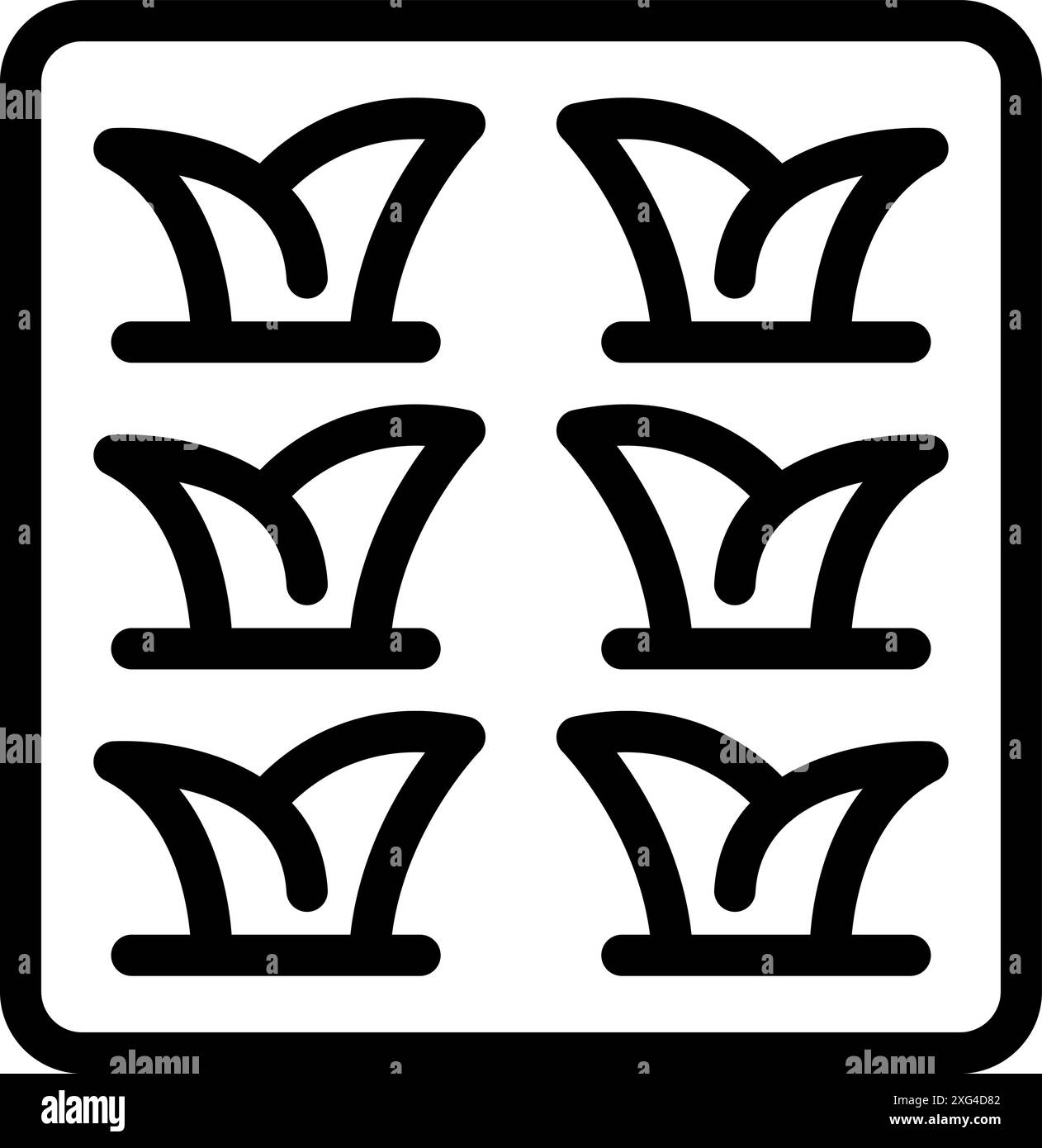 Icône de ligne représentant un système hydroponique poussant des rangées de jeunes plantes Illustration de Vecteur