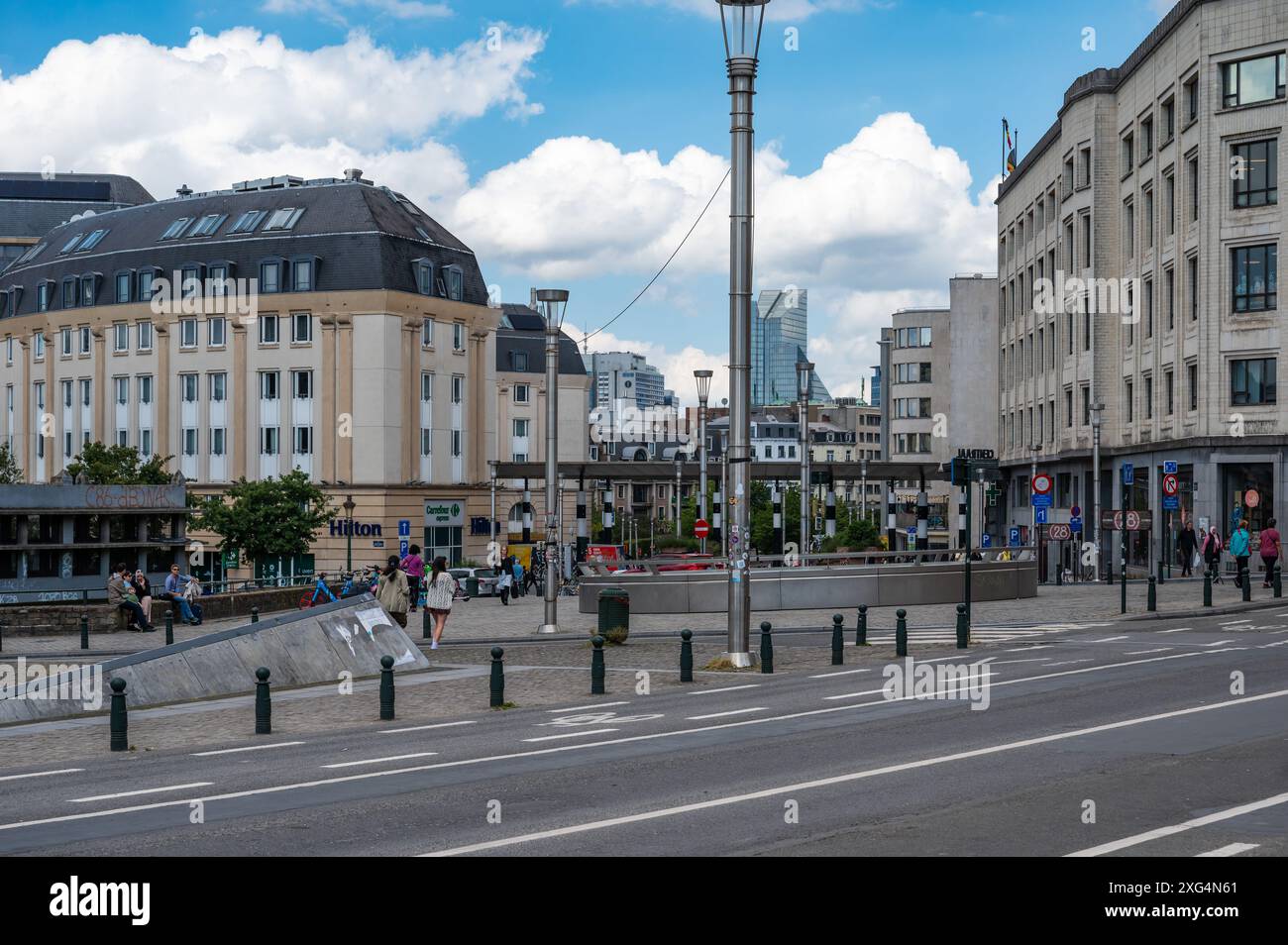 Vieille ville de Bruxelles, Belgique - 4 juillet 2024 - la place Albertina dans le centre touristique de la ville Banque D'Images