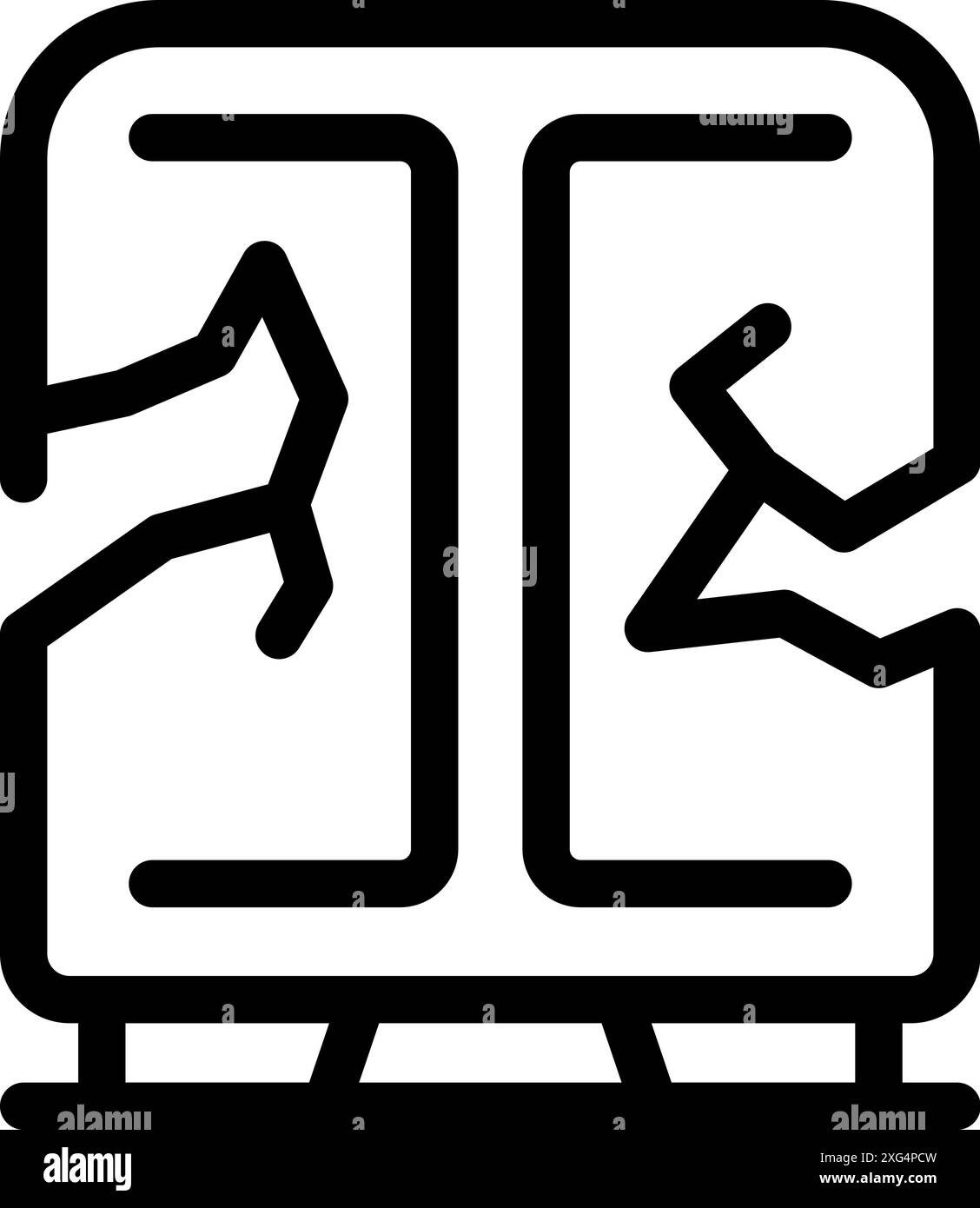 Les fenêtres brisées du train de métro illustrent le problème du vandalisme dans la ville Illustration de Vecteur