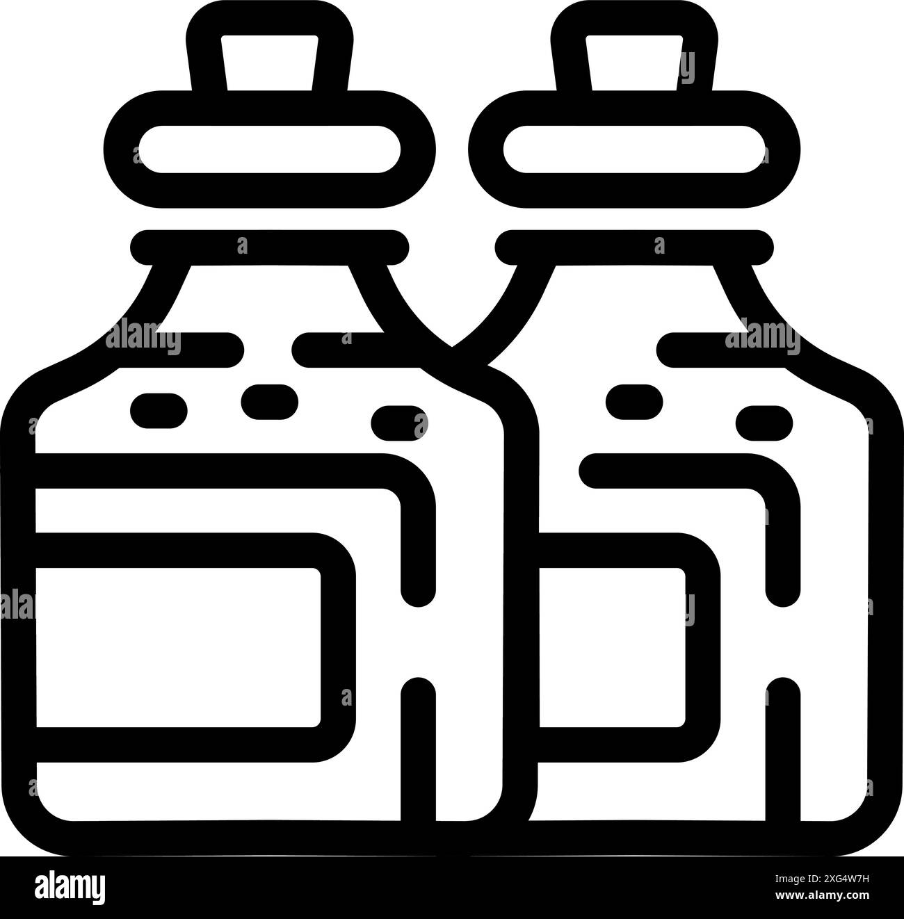 Deux flacons contenant une substance chimique liquide, éventuellement pour une expérience ou une recherche scientifique Illustration de Vecteur