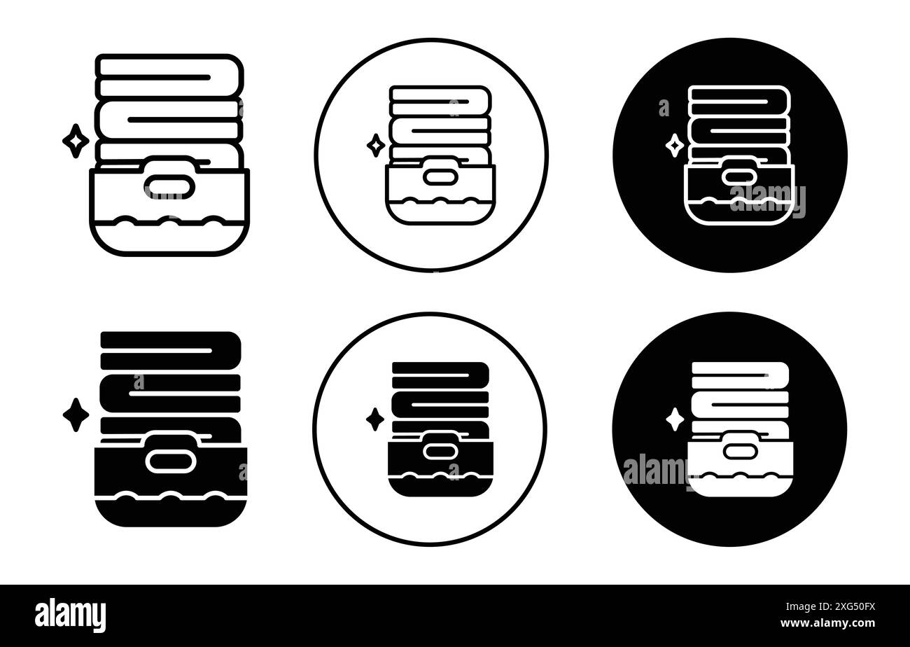 Panier avec collection de logo vectoriel d'icône de serviettes pliées pour l'interface utilisateur de l'application Web Illustration de Vecteur