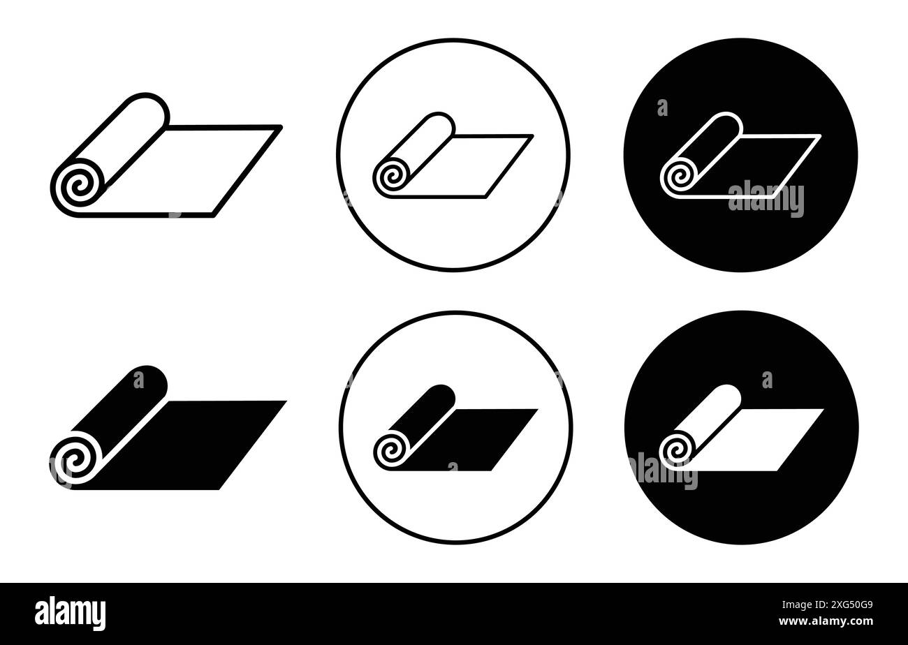 collection de logo vectoriel d'icône de rouleau de tapis pour l'interface utilisateur de l'application web Illustration de Vecteur