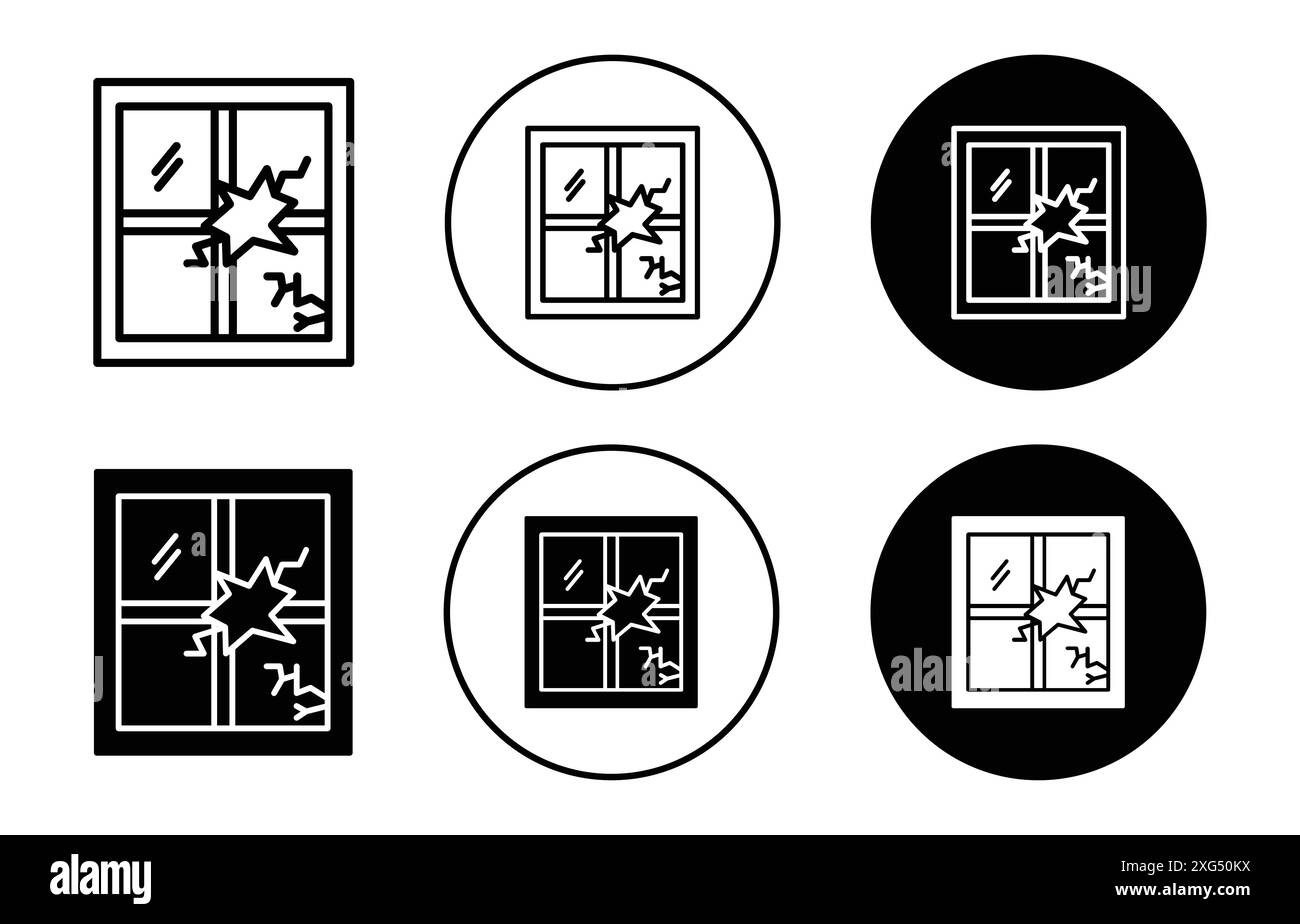 Collection de logo de vecteur d'icône de fenêtre cassée pour l'interface utilisateur de l'application Web Illustration de Vecteur