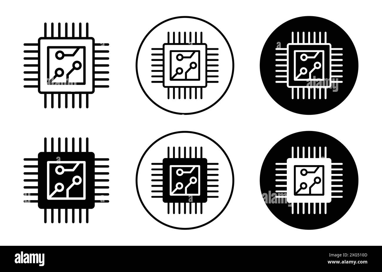 Collection de logo vectoriel d'icône de puce pour l'interface utilisateur d'application Web Illustration de Vecteur