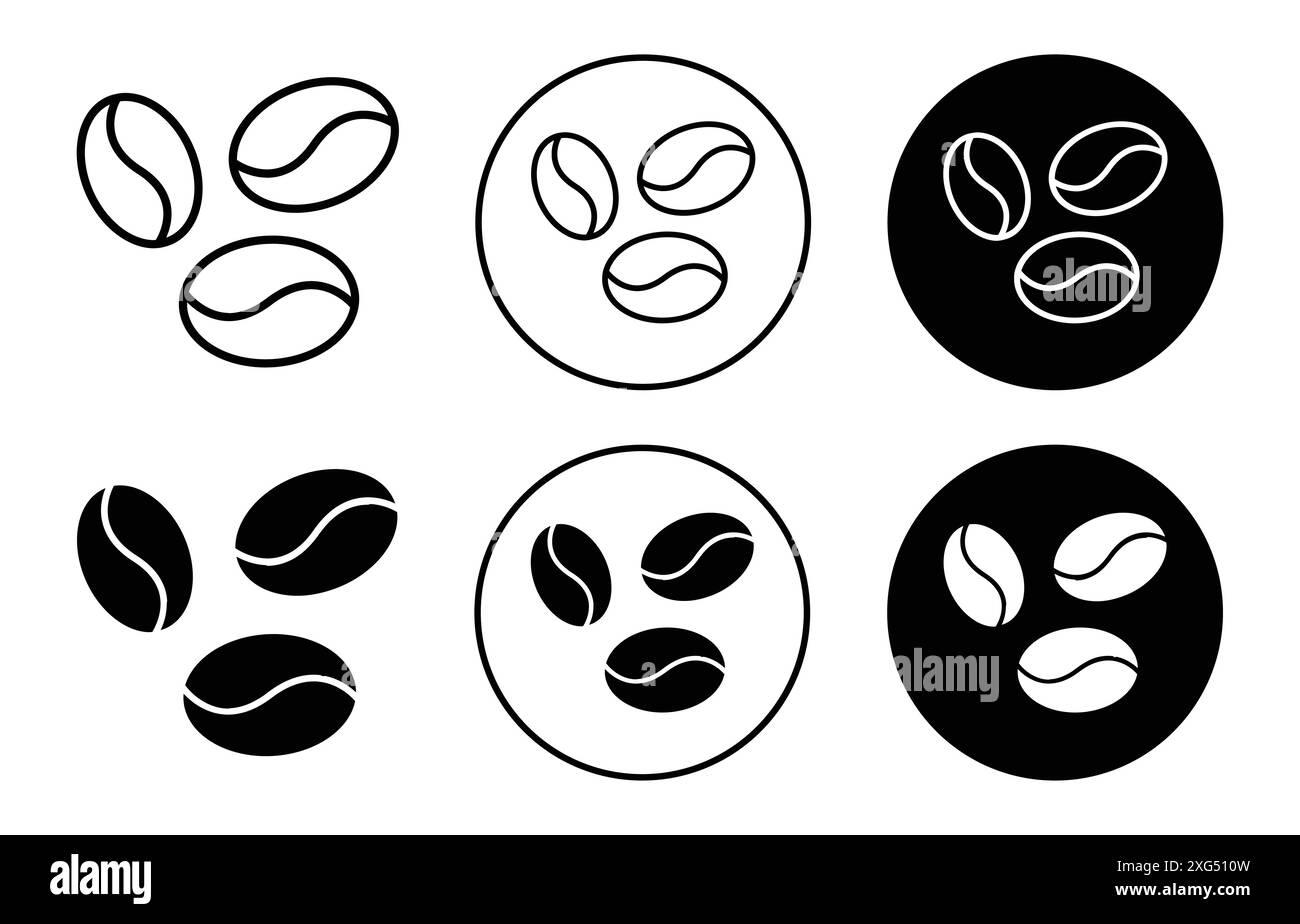Collection de logo vectoriel d'icône de grains de café pour l'interface utilisateur de l'application Web Illustration de Vecteur