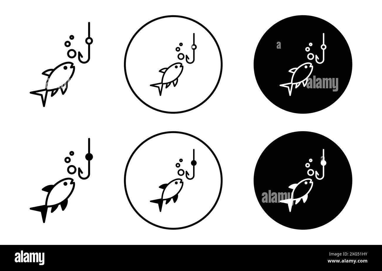 Collection de logo vectoriel d'icône de pêche pour l'interface utilisateur de l'application Web Illustration de Vecteur