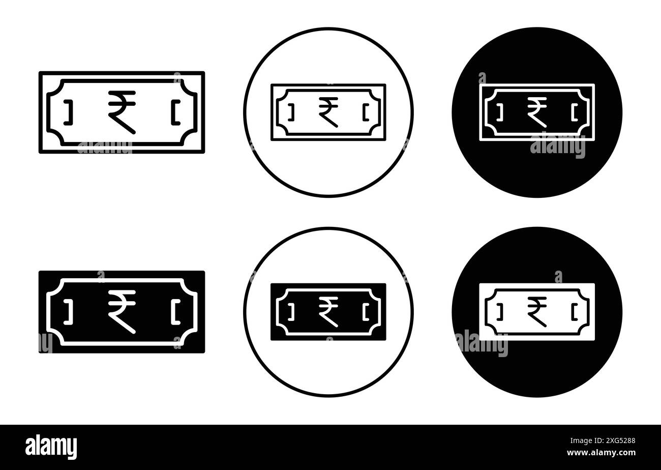 Collection de logos vectoriels Rupee Icon pour l'interface utilisateur de l'application Web Illustration de Vecteur