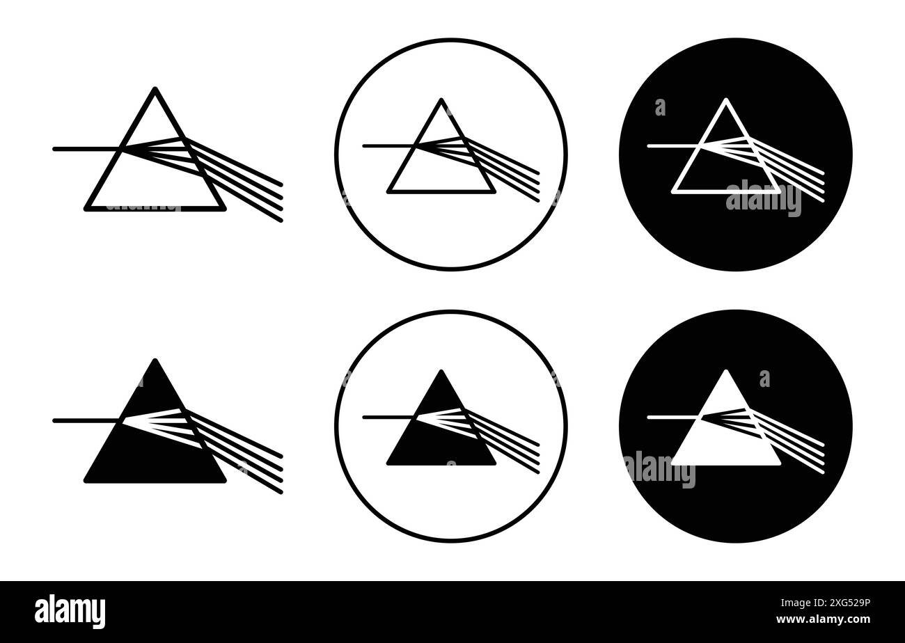 Collection de logo vectoriel d'icône de dispersion de lumière Prism pour l'interface utilisateur de l'application Web Illustration de Vecteur
