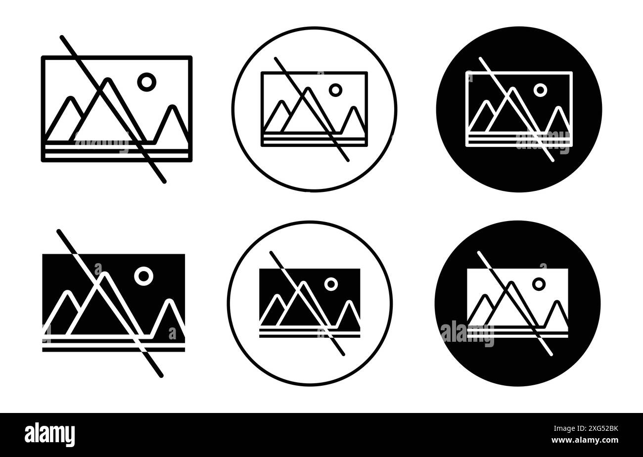 Aucune collection de logo de vecteur d'icône d'image pour l'interface utilisateur de l'application Web Illustration de Vecteur