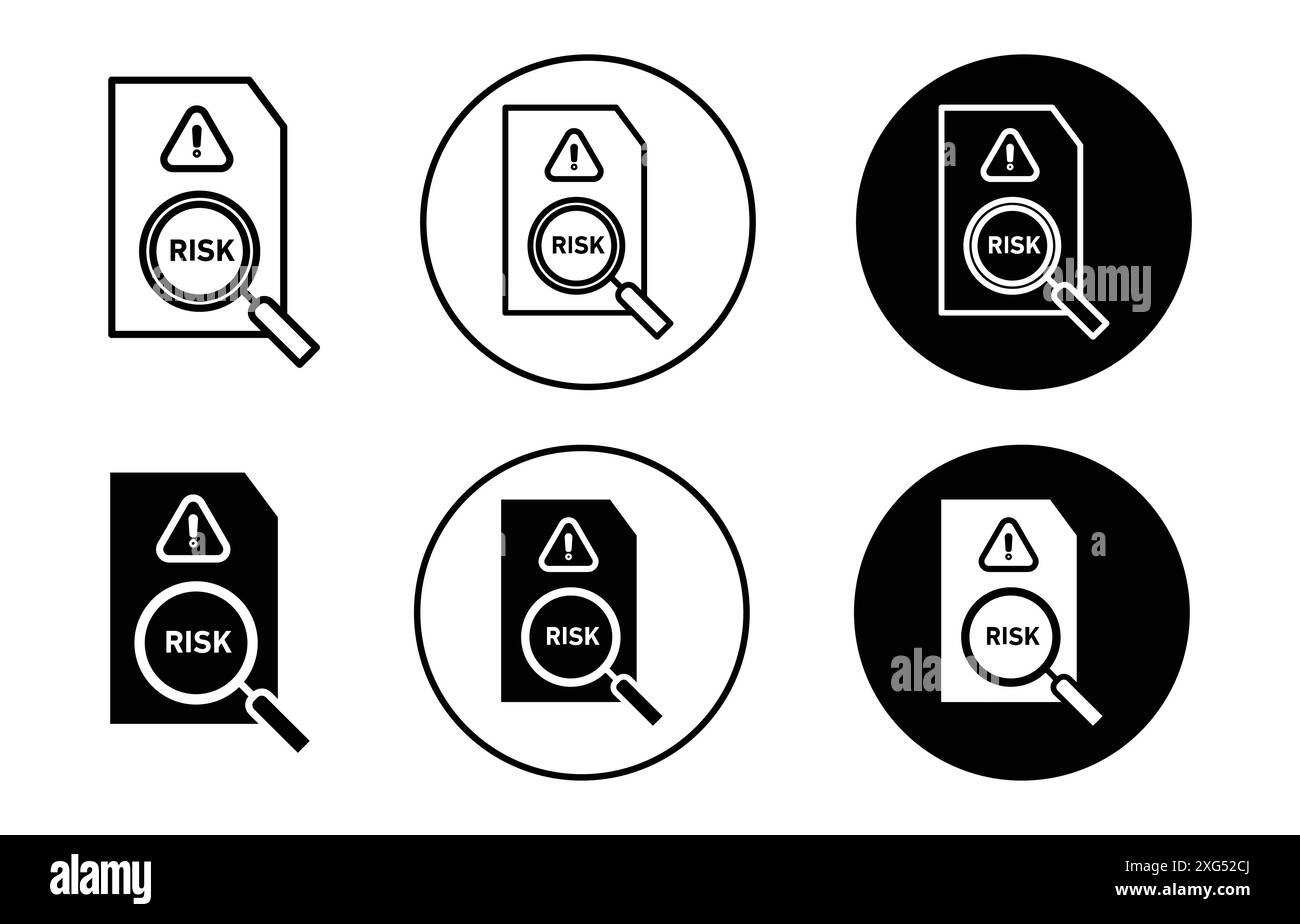 Risk assessment icon Banque d'images noir et blanc - Alamy
