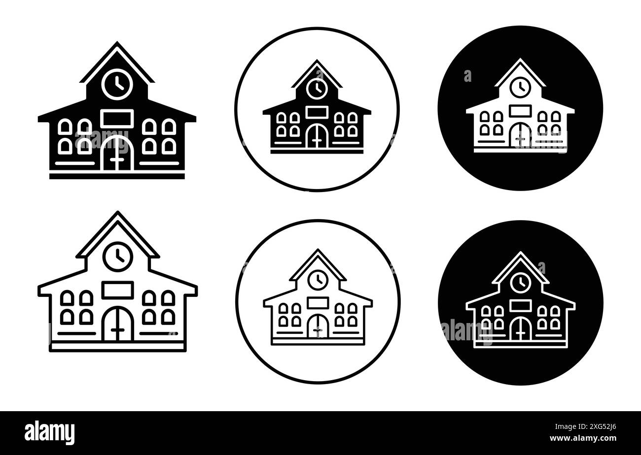 Collection de logo vectoriel d'icône d'école pour l'interface utilisateur de l'application Web Illustration de Vecteur