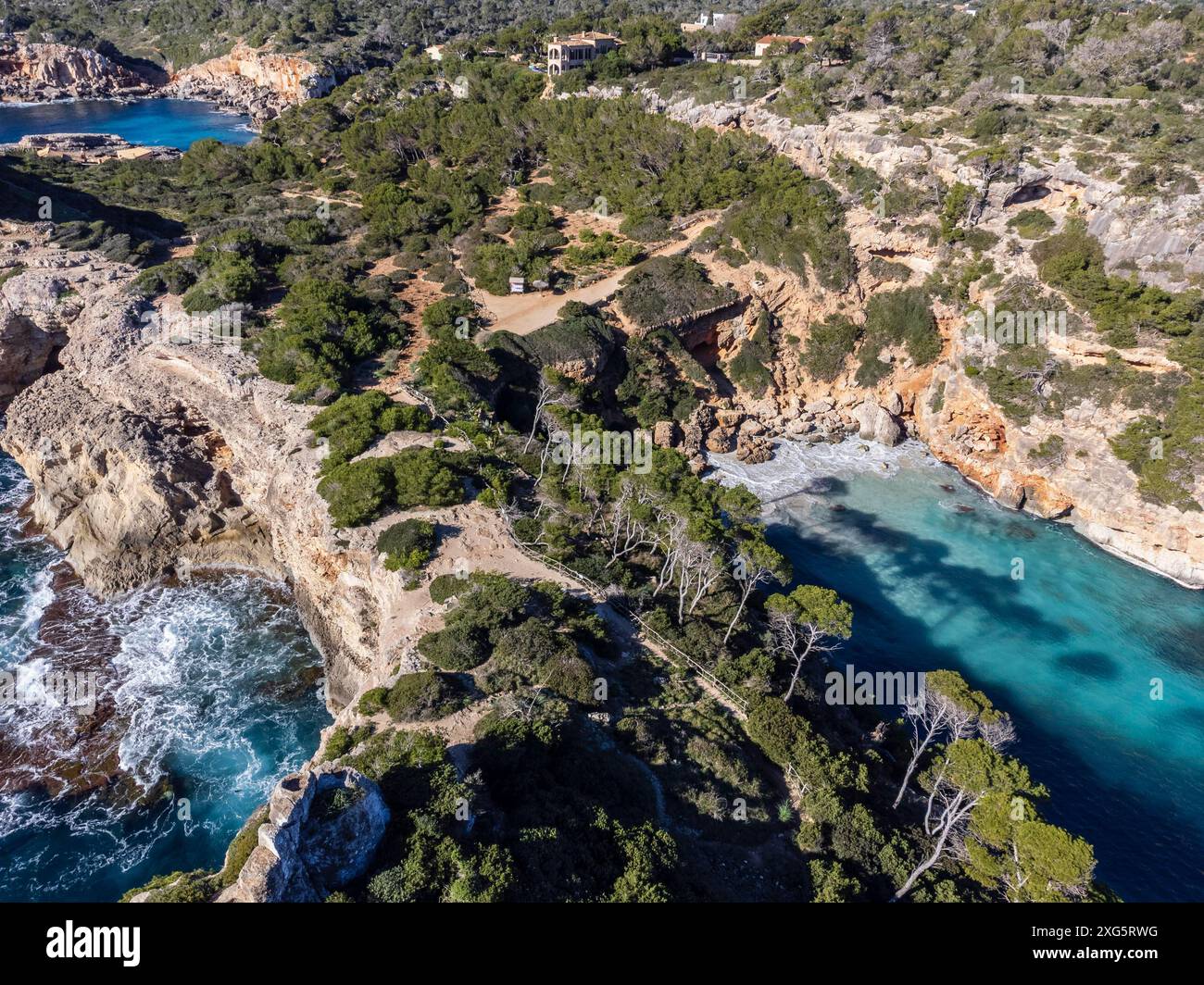 Calo d es Moro, Santanyi, Majorque, Îles Baléares, Espagne Banque D'Images