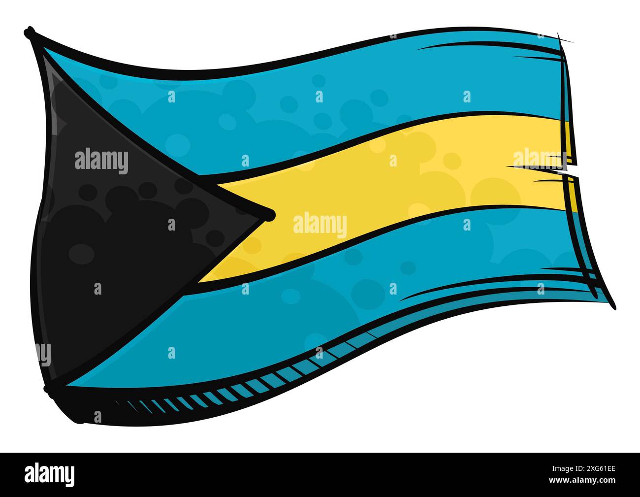 Drapeau national du Commonwealth des Bahamas créé dans le style de la peinture graffiti Banque D'Images