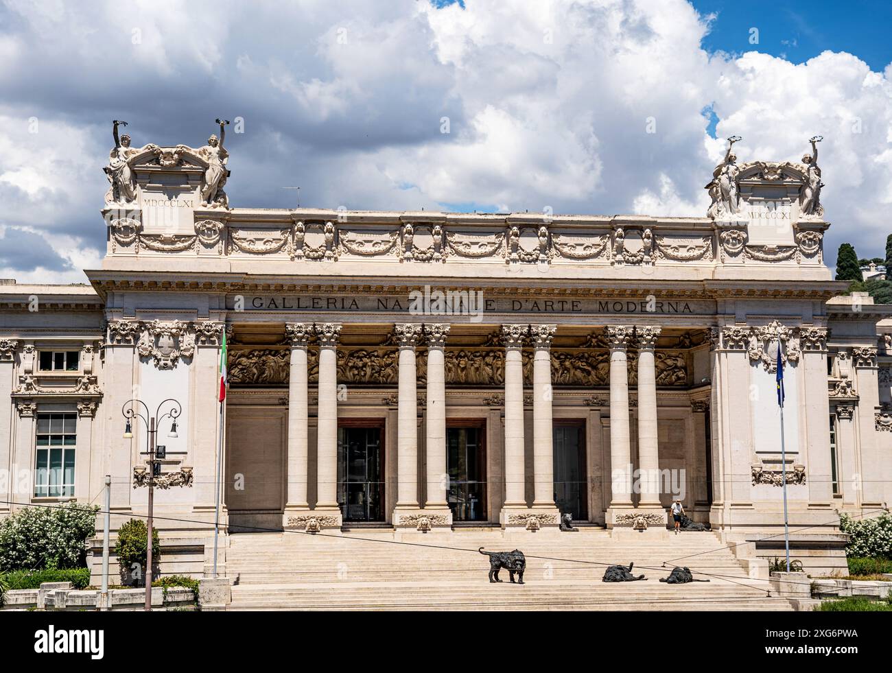 Galerie nationale d'art moderne et contemporain, musée d'art fondé au XIXe siècle, à Viale delle belle Arti, près des jardins de la Villa Borghese, Rome Banque D'Images