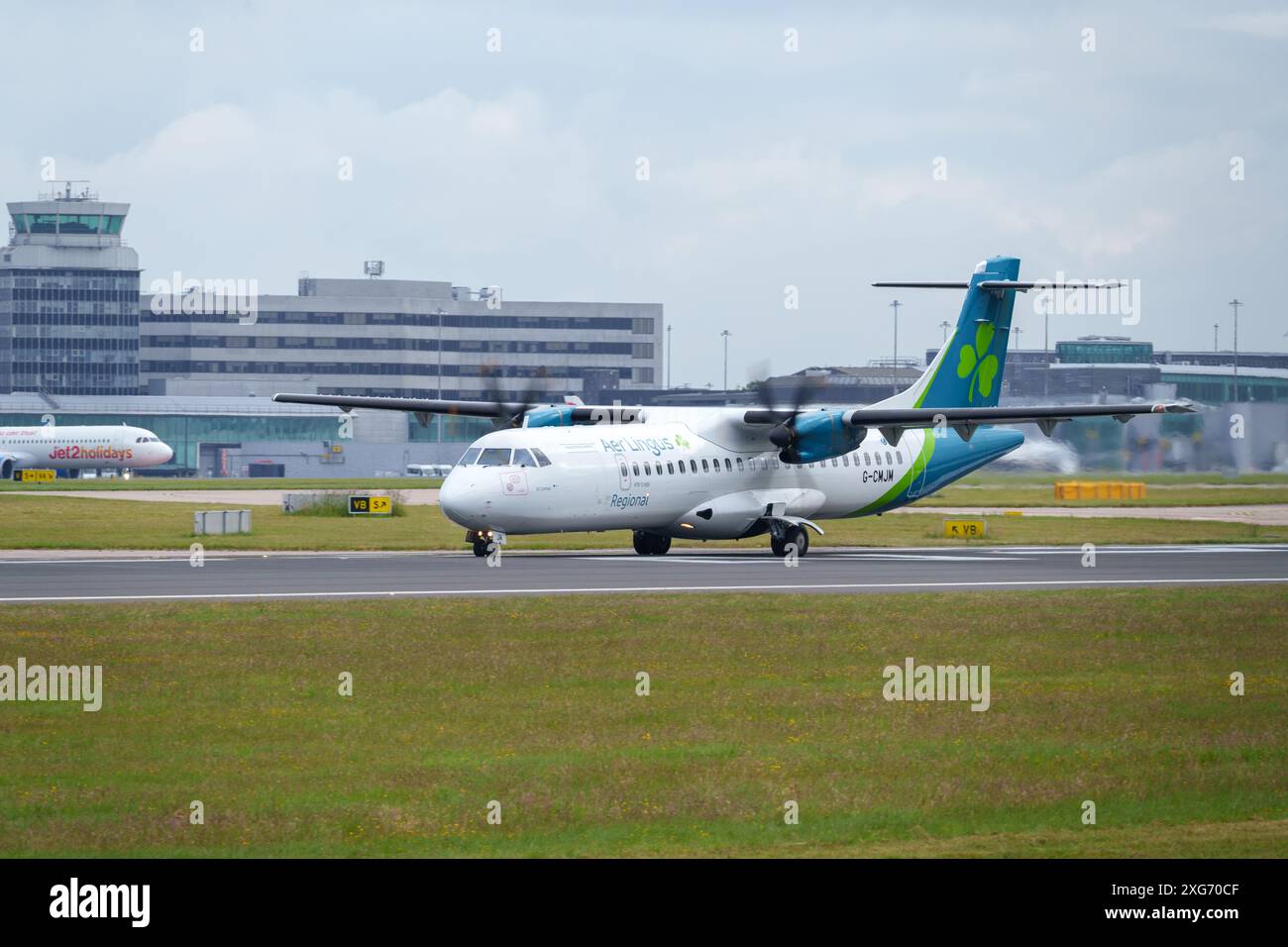 Aer Lingus ATR72-600 à l'aéroport international de Manchester Banque D'Images