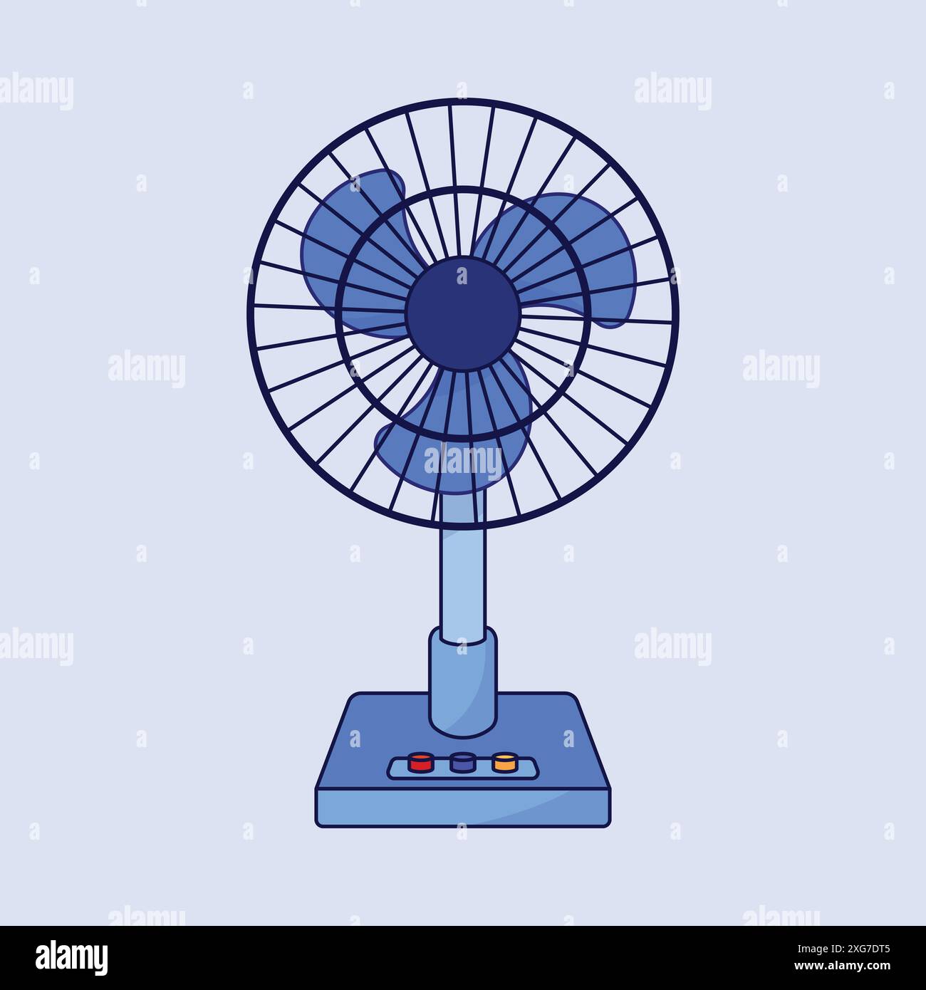 Icône de vecteur de ventilateur de support. Illustration du ventilateur du support de vent. Ventilateur d'été à air froid Illustration de Vecteur