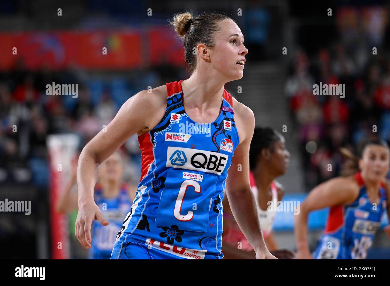 7 juillet 2024 ; Ken Rosewall Arena, Sydney, NSW, Australie; Suncorp Super Netball, New South Wales Swifts contre Adelaide Thunderbirds ; Paige Hadley des NSW Swifts Banque D'Images