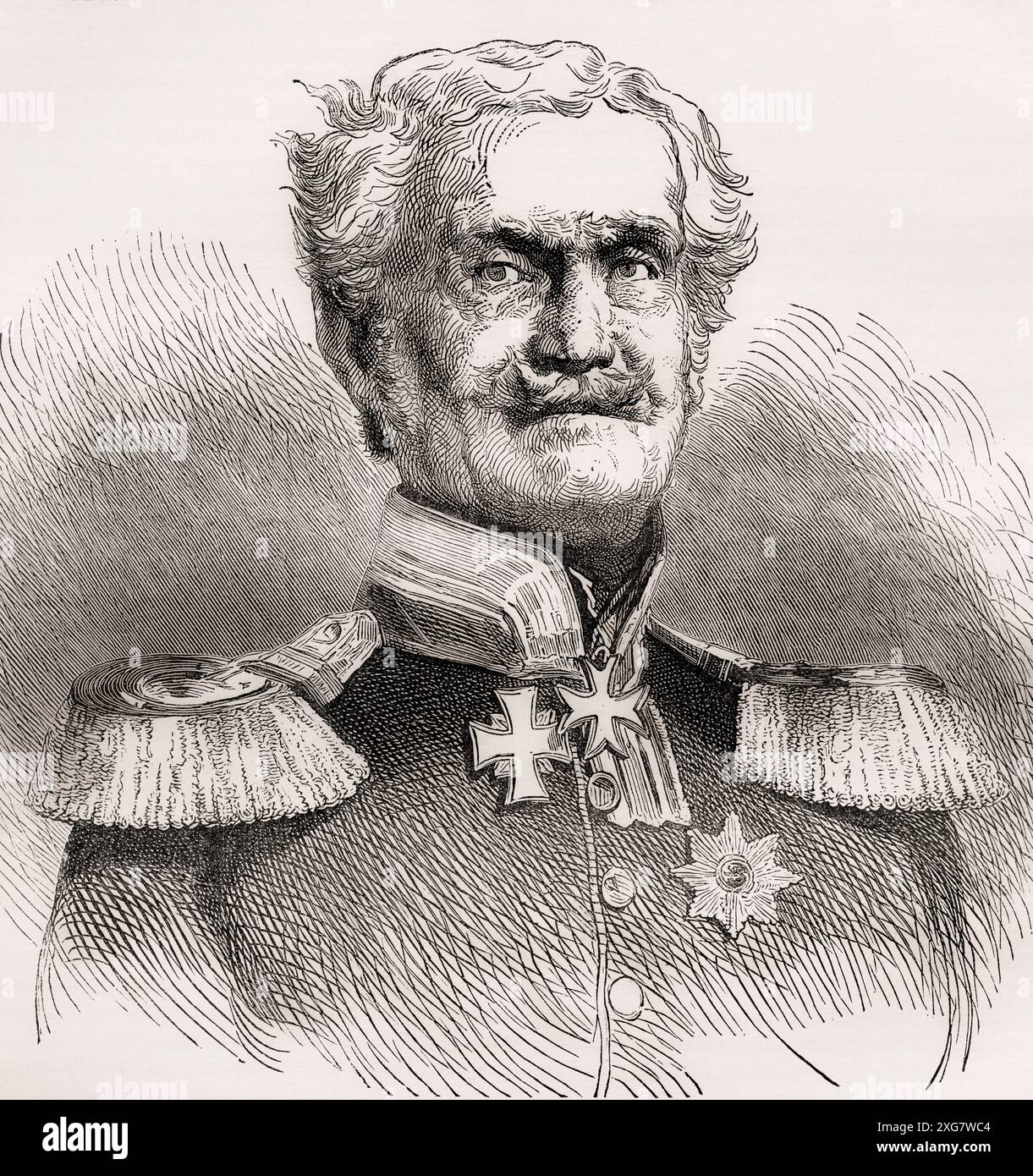 Friedrich Heinrich Ernst Graf von Wrangel, 1784–1877. Maréchal général de l'armée prussienne. Extrait de Cassell's Illustrated History of England, publié vers 1880. Banque D'Images